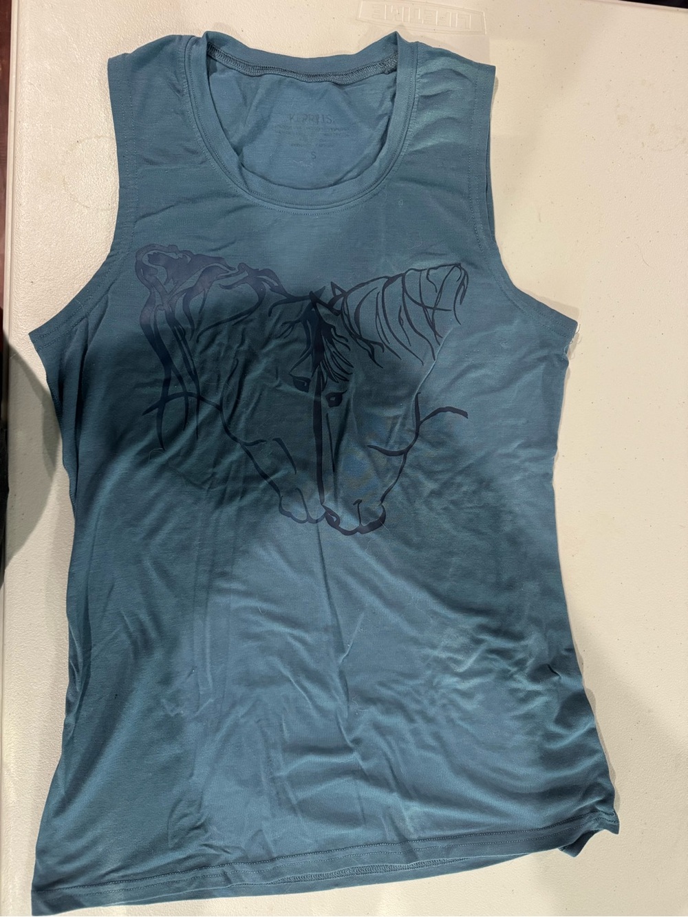 Blue Kerrits horse head tank